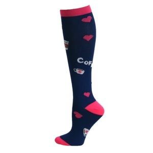 Womens Compression Sock Coffee Love For Larger Feet/Calf's